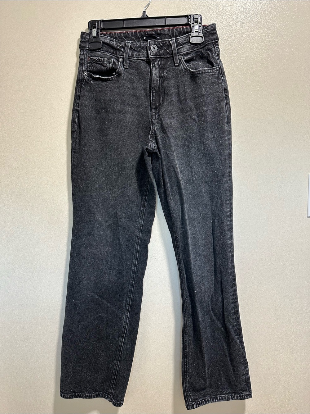 Maurices/Edgely Black Straight Leg High Rise Sparkly Jeans